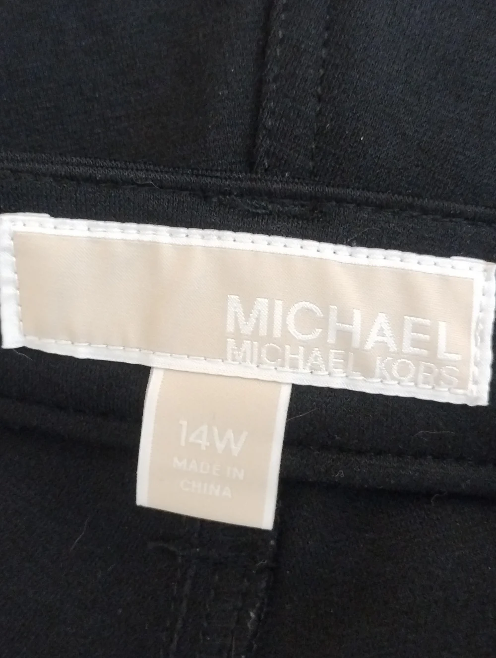 Michael Kors Black Stretch Knit Pants Gold Buttons 14W EUC